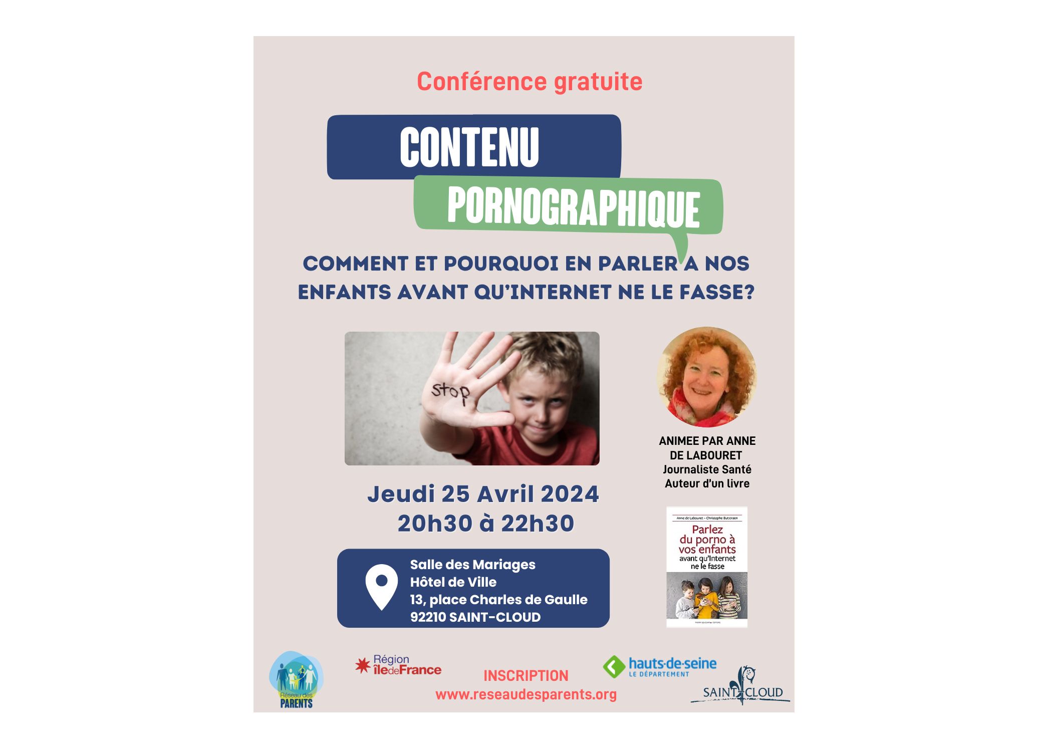 Conférence gratuite « Contenu porno : comment et pourquoi en parler à nos  enfants ? », organisée par le Réseau des Parents le 25 avril 2024 | Udaf 92  Hauts-de-Seine